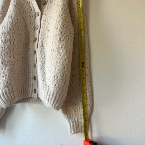 Rylee + Cru Girls Knit Cardigan Sweater 8-9Y Cream Button Front Wool Blend - Picture 8 of 11